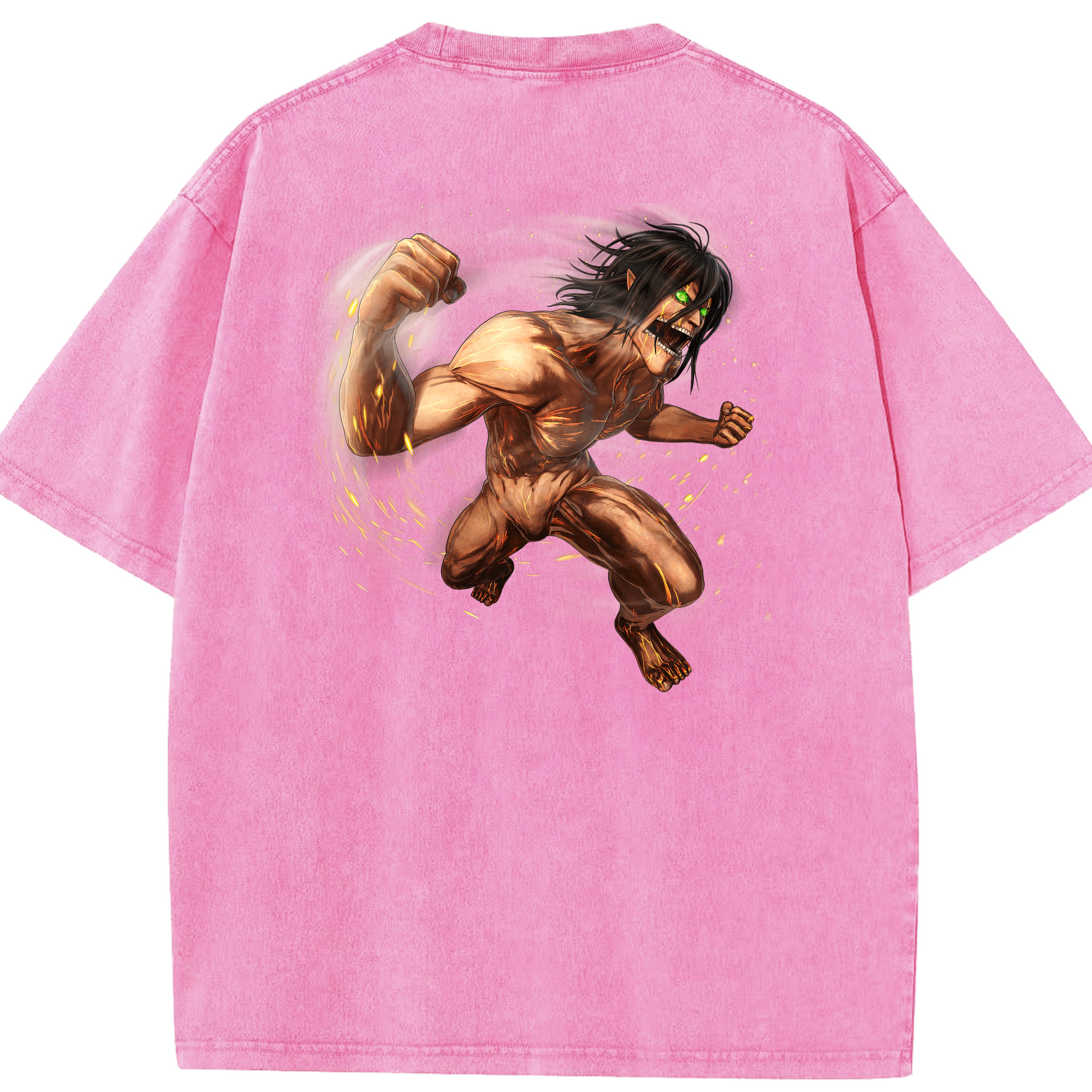 （画像用） 進撃の巨人 Attack on Titan 綿100% ヴィンテージ風 半袖Tシャツ（背面プリント）